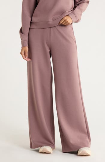X By Gottex Scuba Knit Wide Leg Pants In Brown