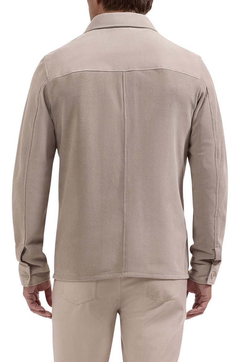 Perforated Suede Jacket, Alternate, color, OATMEAL