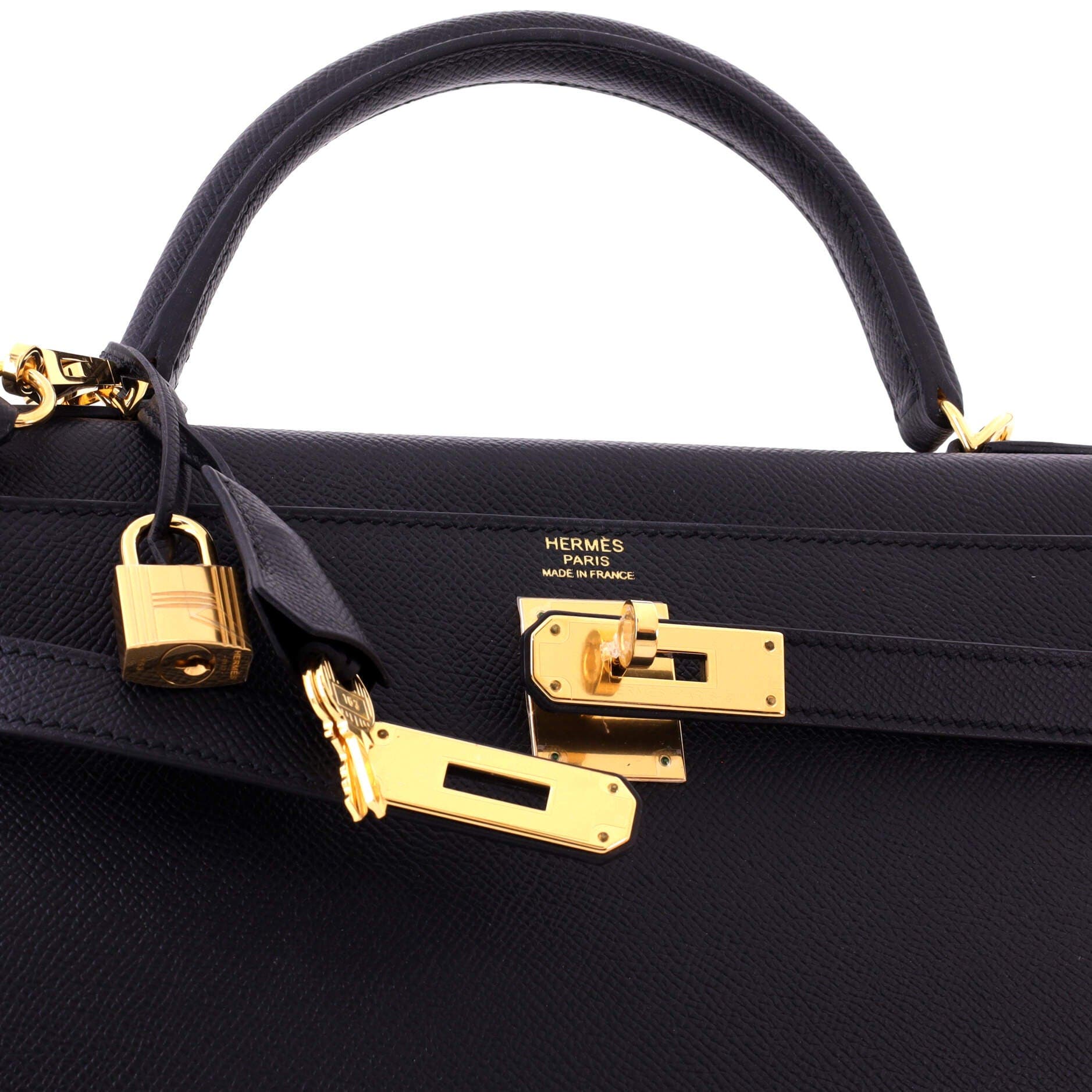Pre-Owned Hermes Kelly Handbag Black Epsom with Gold Hardware 32, Alternate, color, Noir