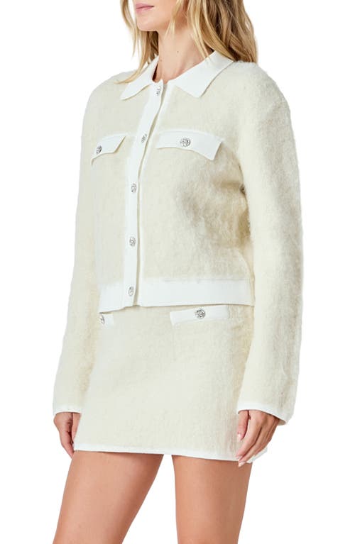 Endless Rose Embellished Knit Jacket In Multi