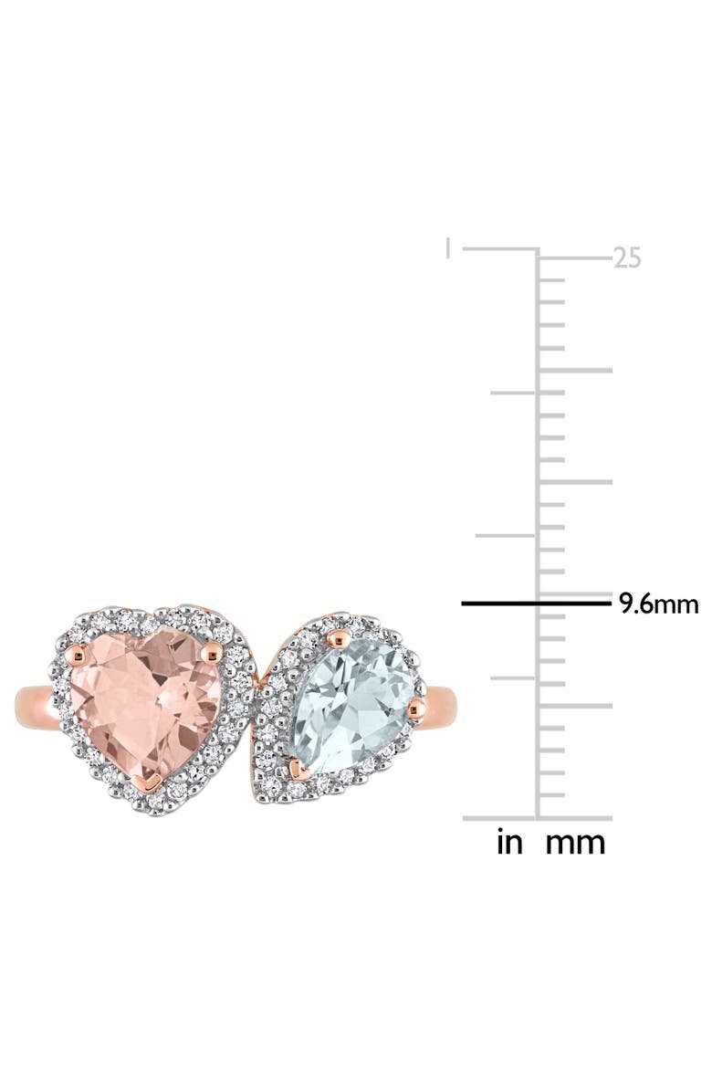 Julianna B. Morganite Aquamarine & Diamond Heart Ring 10k, Alternate, color, 