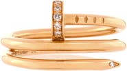 Pre-Owned Cartier Juste un Clou Double Ring 18K Yellow Gold and Diamonds Small