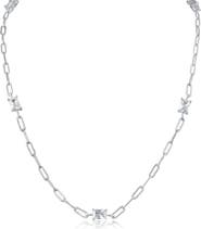 CZ by Kenneth Jay Lane Radiant Cut Cubic Zirconia Station Chain Necklace