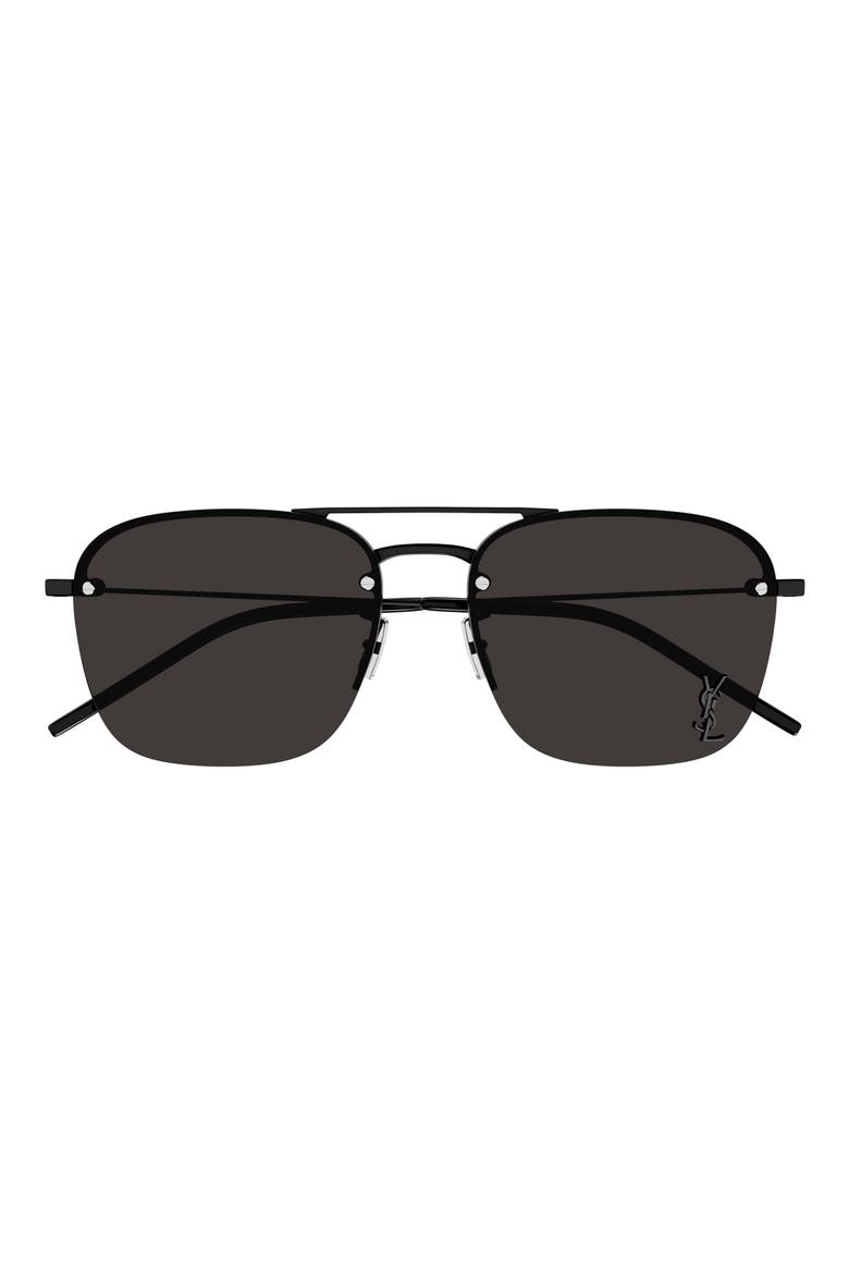 59mm Tinted Aviator Sunglasses, Main, color, BLACK