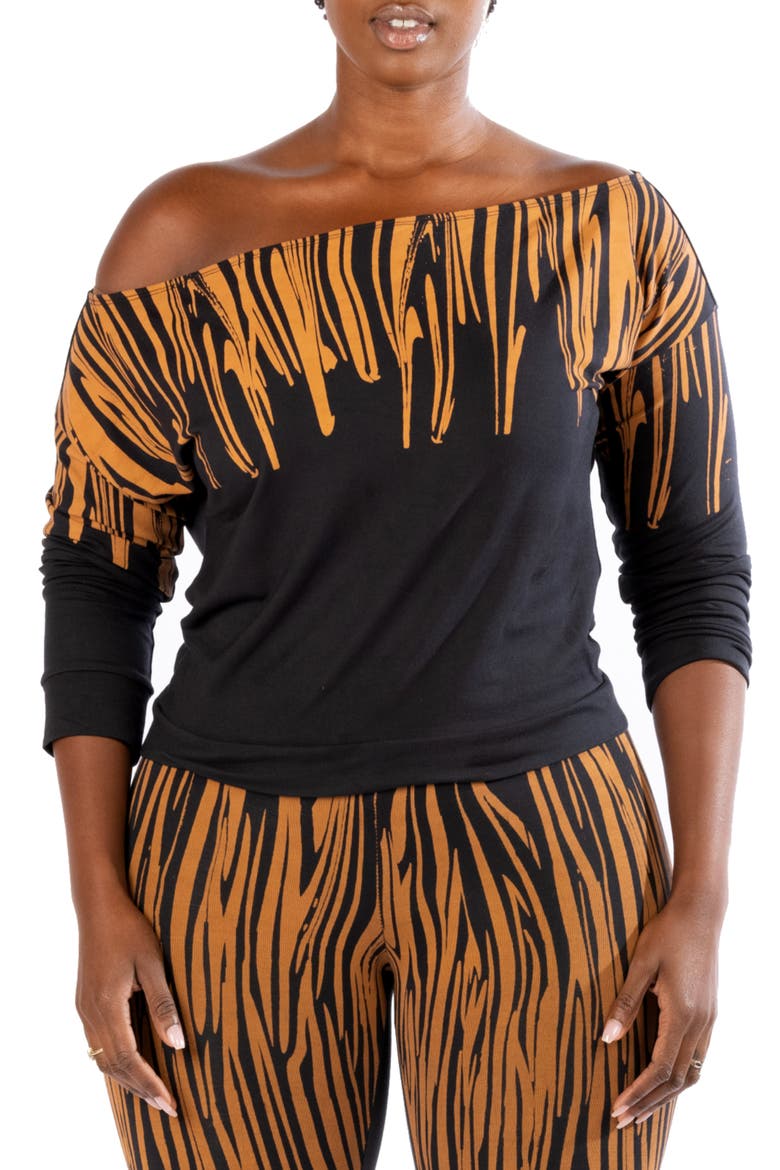 Off the Shoulder Knit Top, Main, color, BLACK