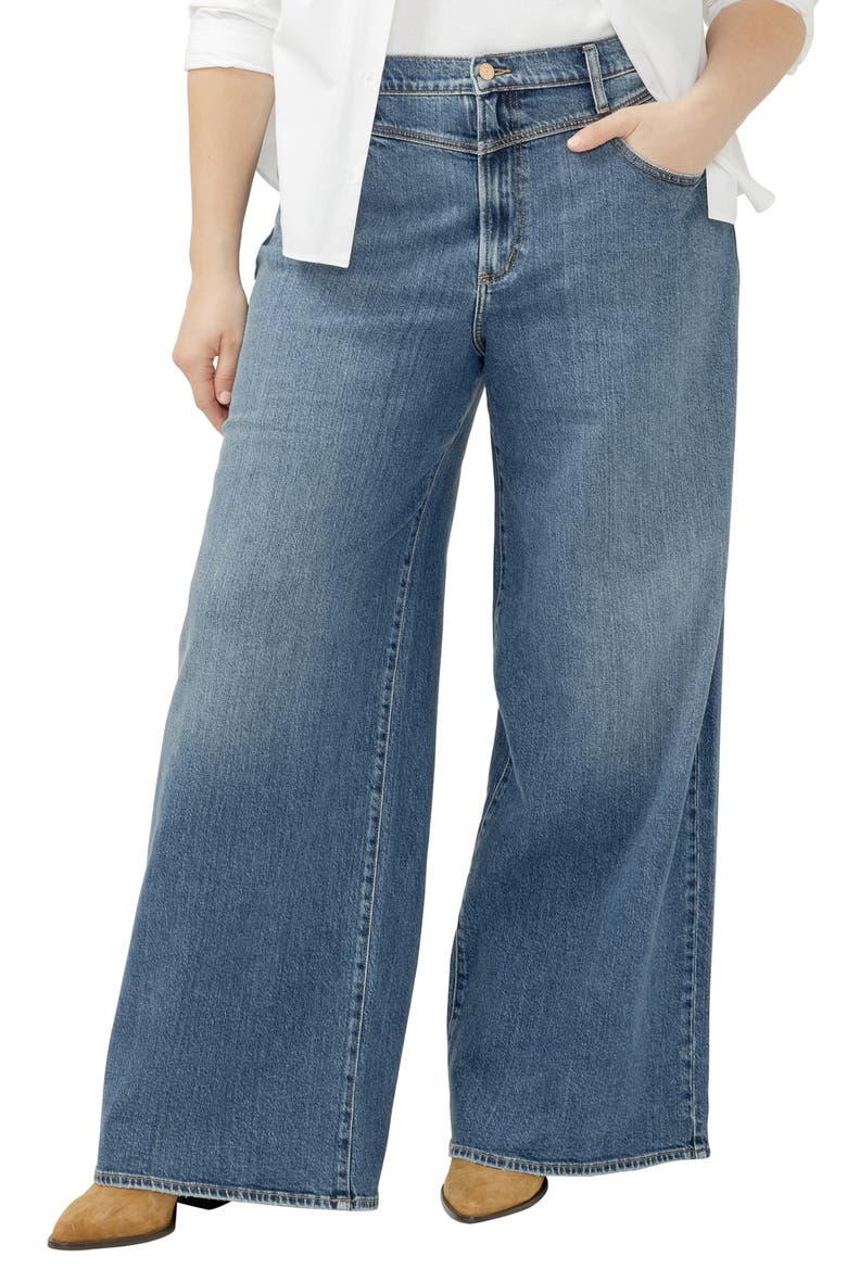 Highly Desirable V-Yoke High Waist Ultra Wide Leg Jeans (Women