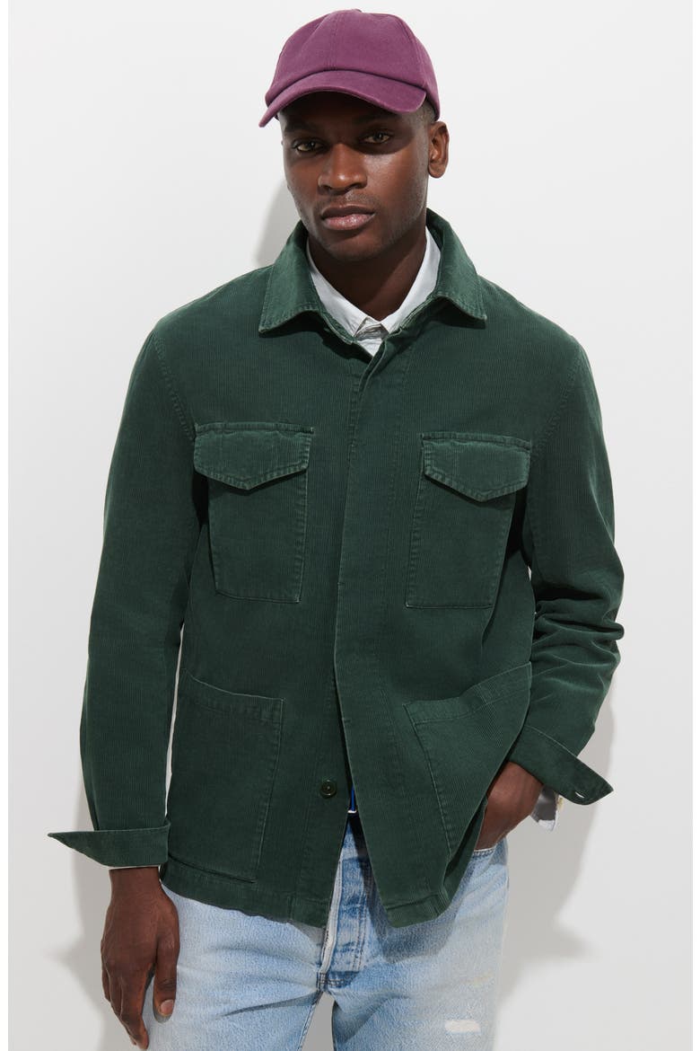 Garment Dyed Corduroy Work Jacket, Alternate, color, EVERGREEN