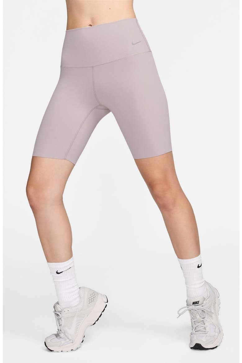 Zenvy Gentle-Support High-Waisted 8-Inch Biker Shorts, Main, color, LIGHT VIOLET ORE/ BLACK