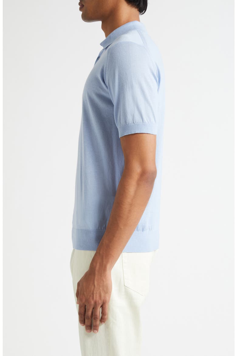 Elias Sea Island Cotton & Cashmere Polo Sweater (Nordstrom Exclusive), Alternate, color, CLEAR BLUE