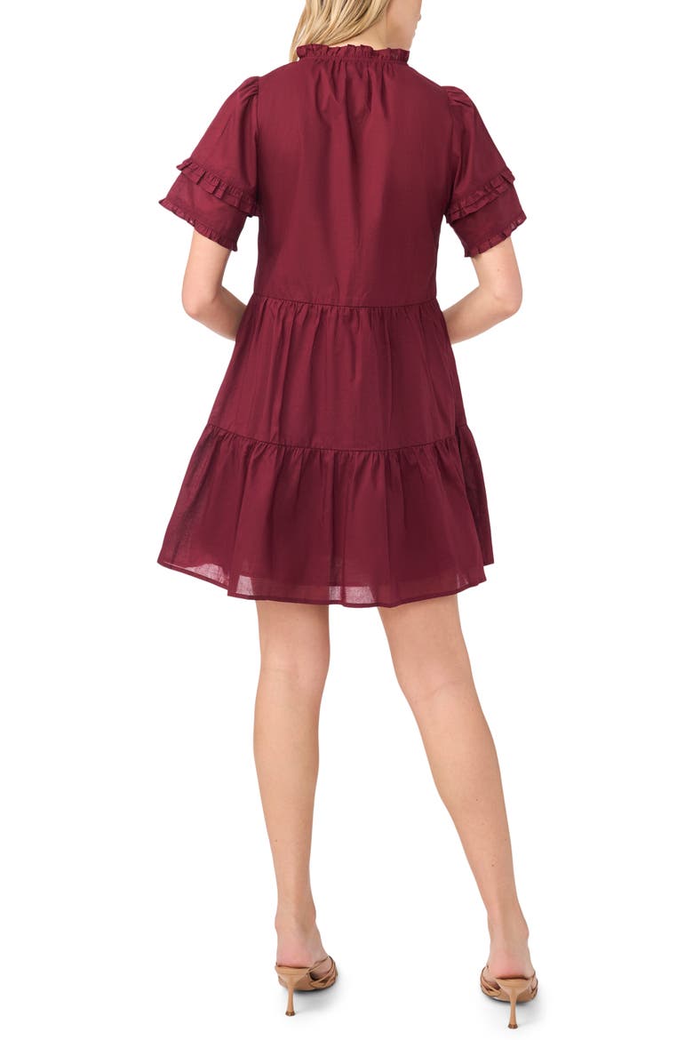 Pintuck Tiered Cotton Dress, Alternate, color, WINDOW WINE