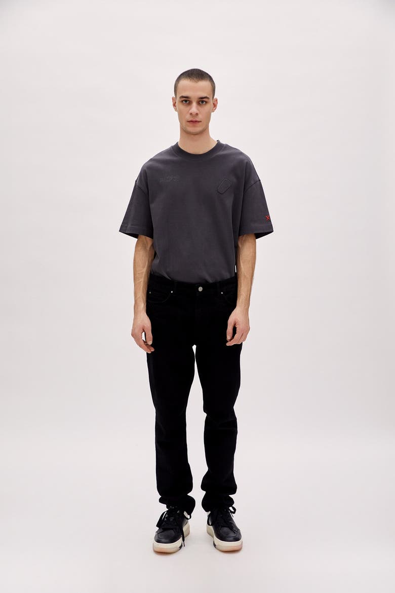Cotton Straight Denim, Alternate, color, BLACK