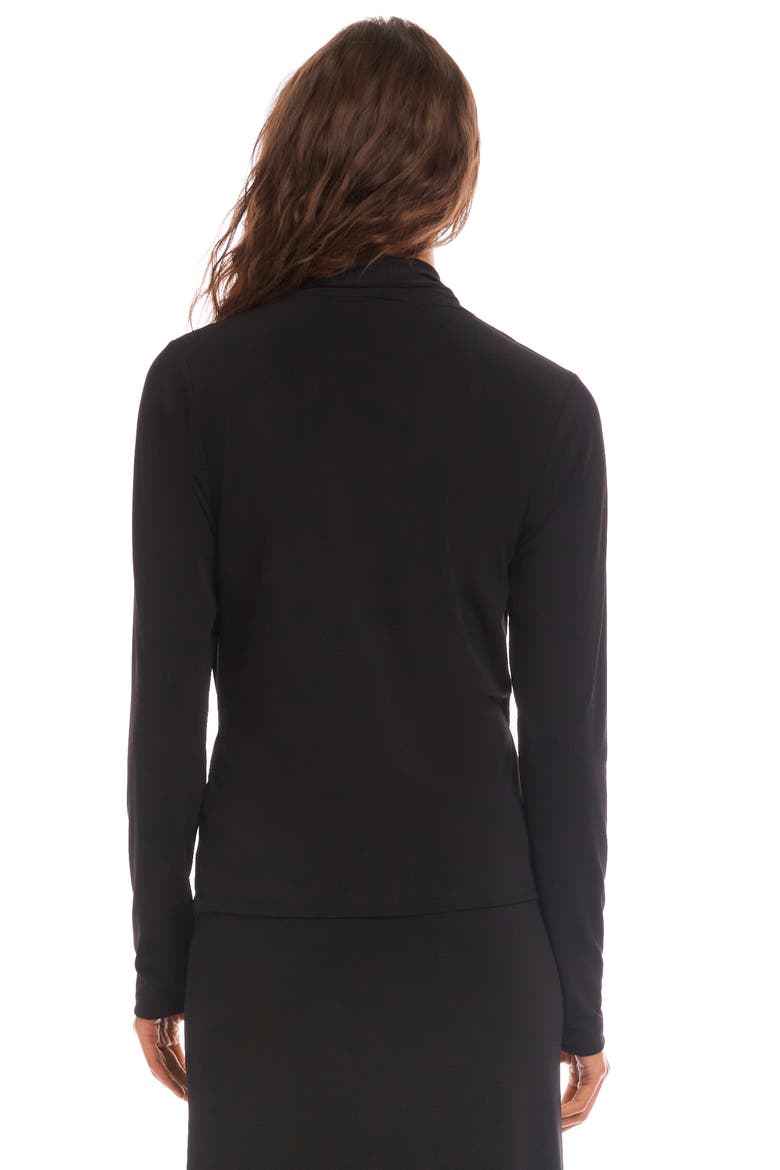 Travel Jersey Drape Cross Front Top, Alternate, color, BLACK