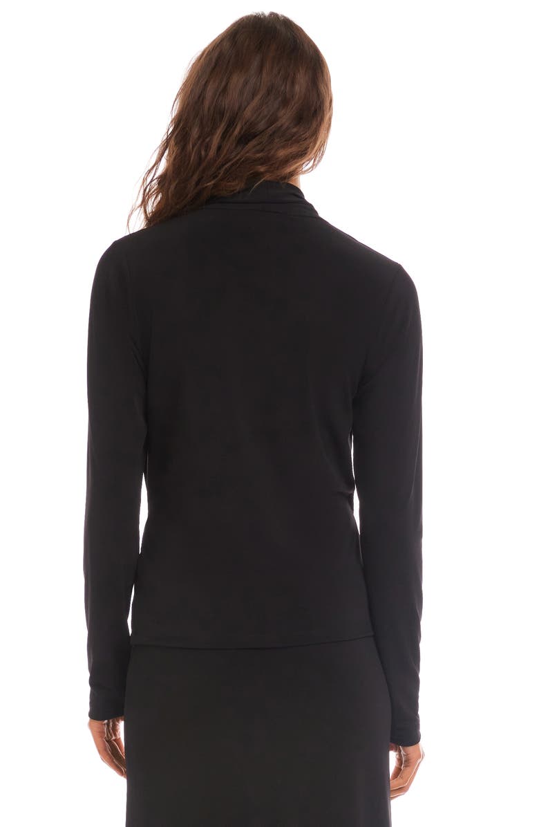 Karen Kane Travel Jersey Drape Cross Front Top, Alternate, color, Black