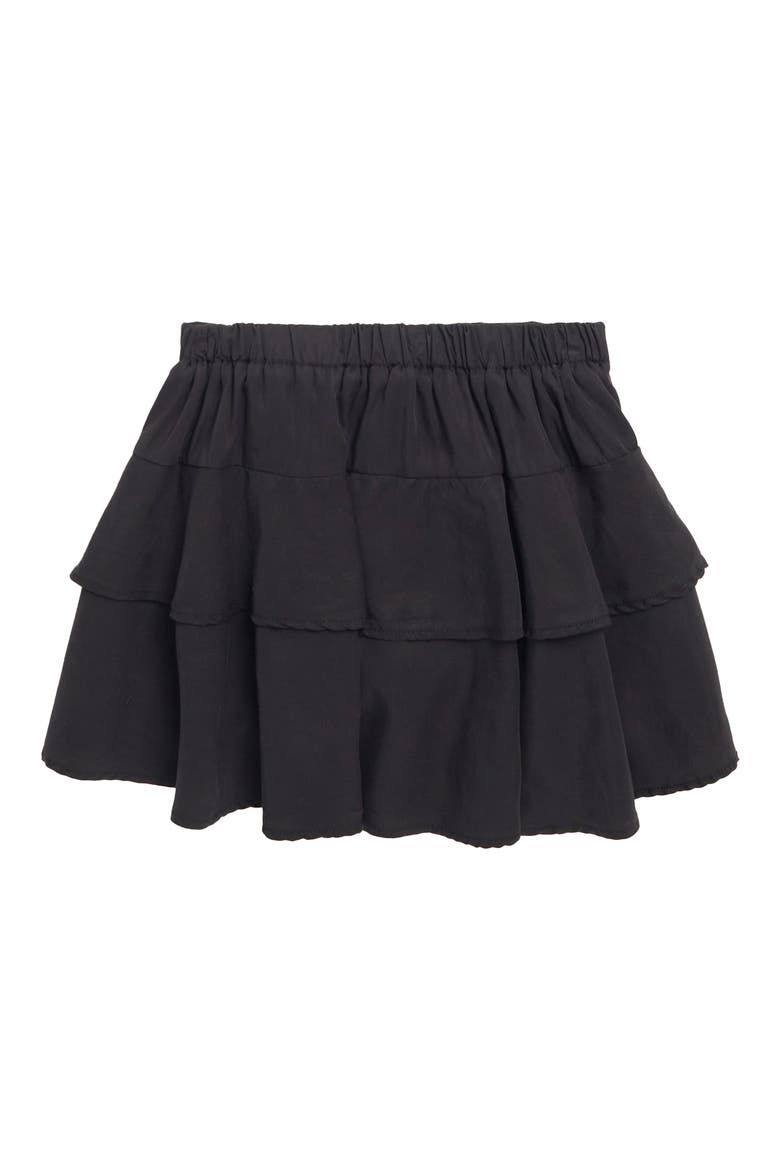 Kids' Tiered Skirt, Alternate, color, BLACK