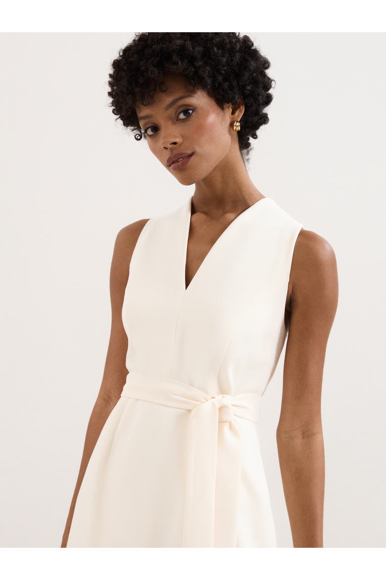 Pia Pleated Midi Dress, Alternate, color, Ivory