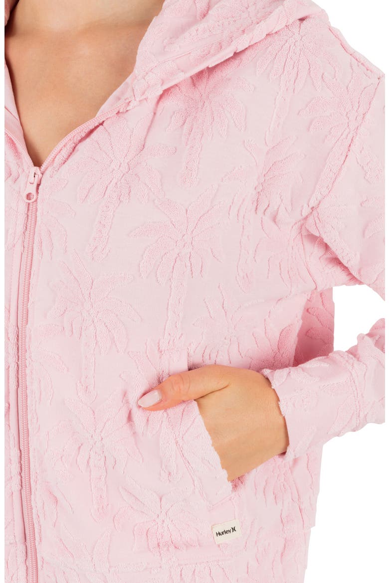Castaway Palms Full Zip Crop Hoodie, Alternate, color, SUNRISE PINK