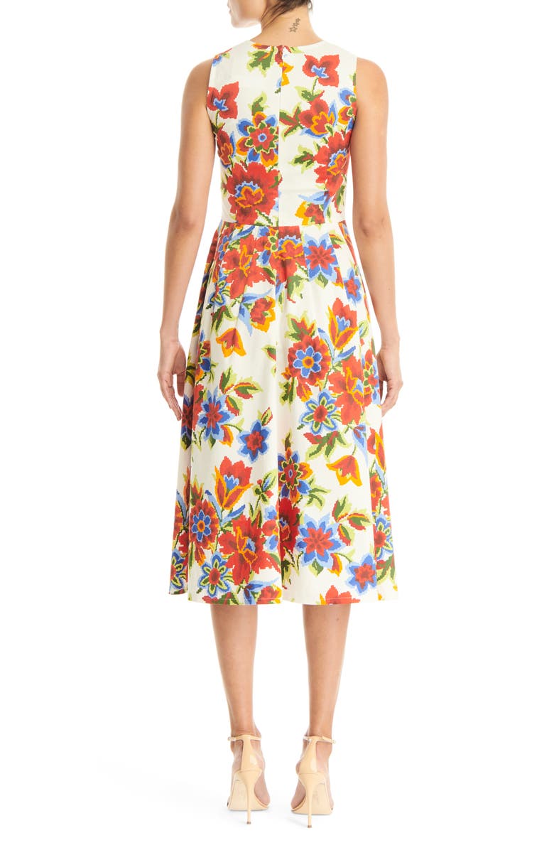 Carolina Herrera Sleeveless A-Line Midi Dress, Alternate, color, 