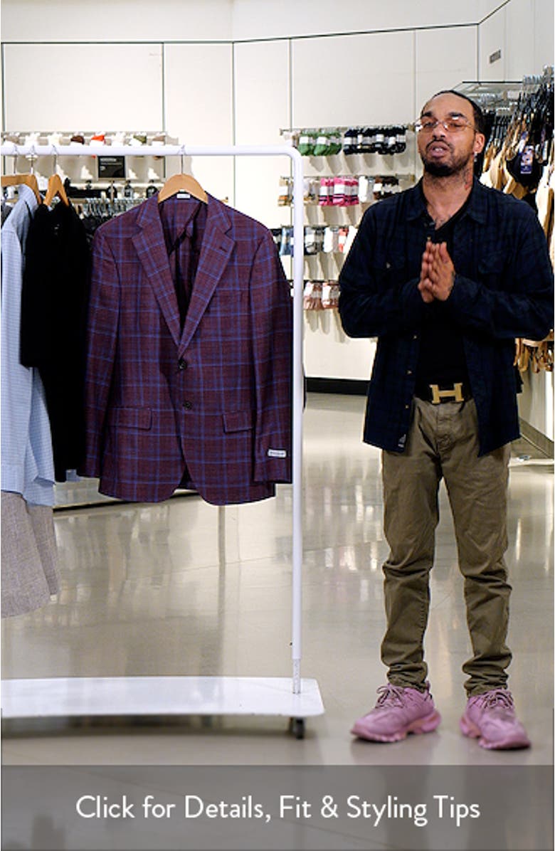 Hyperlight Soft Plaid Slub Wool & Silk Blend Sport Coat, sales video thumbnail