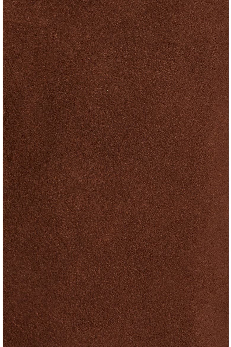 Tiffniy Oversize Suede Biker Jacket, Alternate, color, DARK BROWN