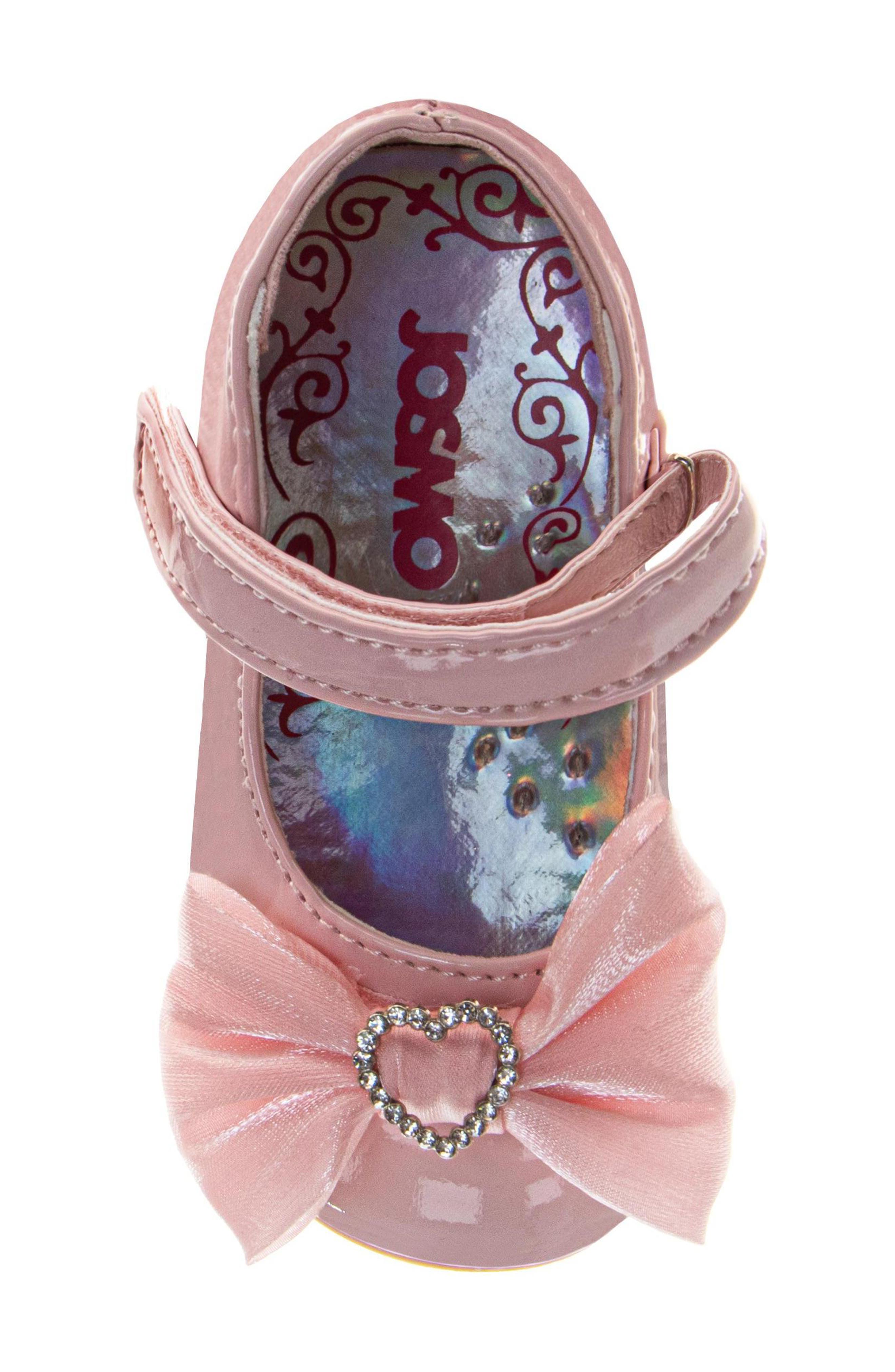 Kids' Bow Dress Flat, Alternate, color, BLUSH PATENT