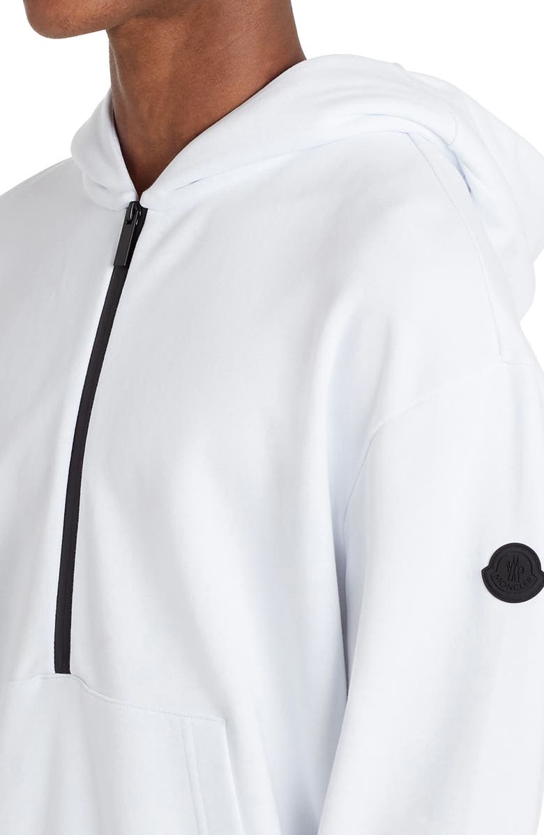 Moncler Logo Half Zip French Terry Hoodie, Alternate, color, 