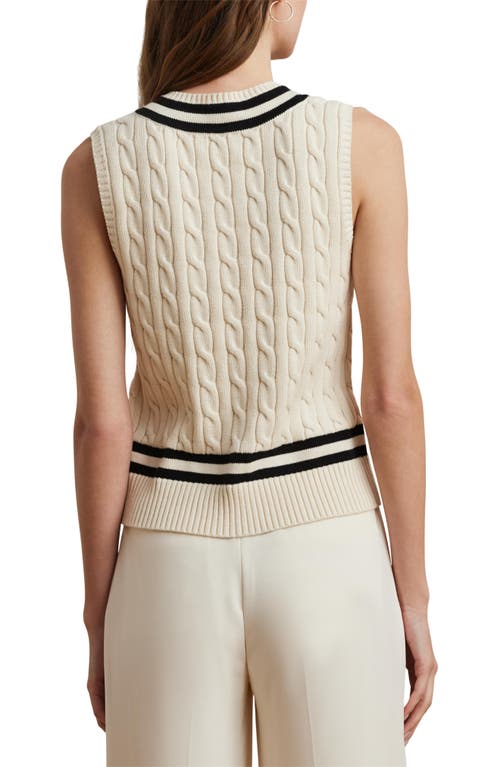 Ralph Lauren Lauren Cricket Cable Knit Cotton Sweater Vest