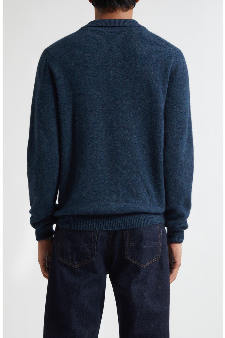 Lambswool Polo Sweater, Alternate, color, DARK PETROL TWIST