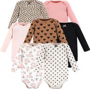Hudson Baby Soft Cotton Long-Sleeve Bodysuits 7-Piece Value Pack