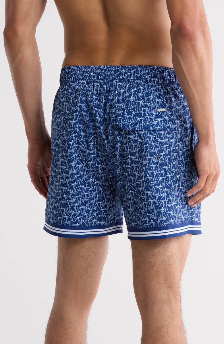 Vintage Summer Four-Way Stretch Swim Trunks, Alternate, color, Navy