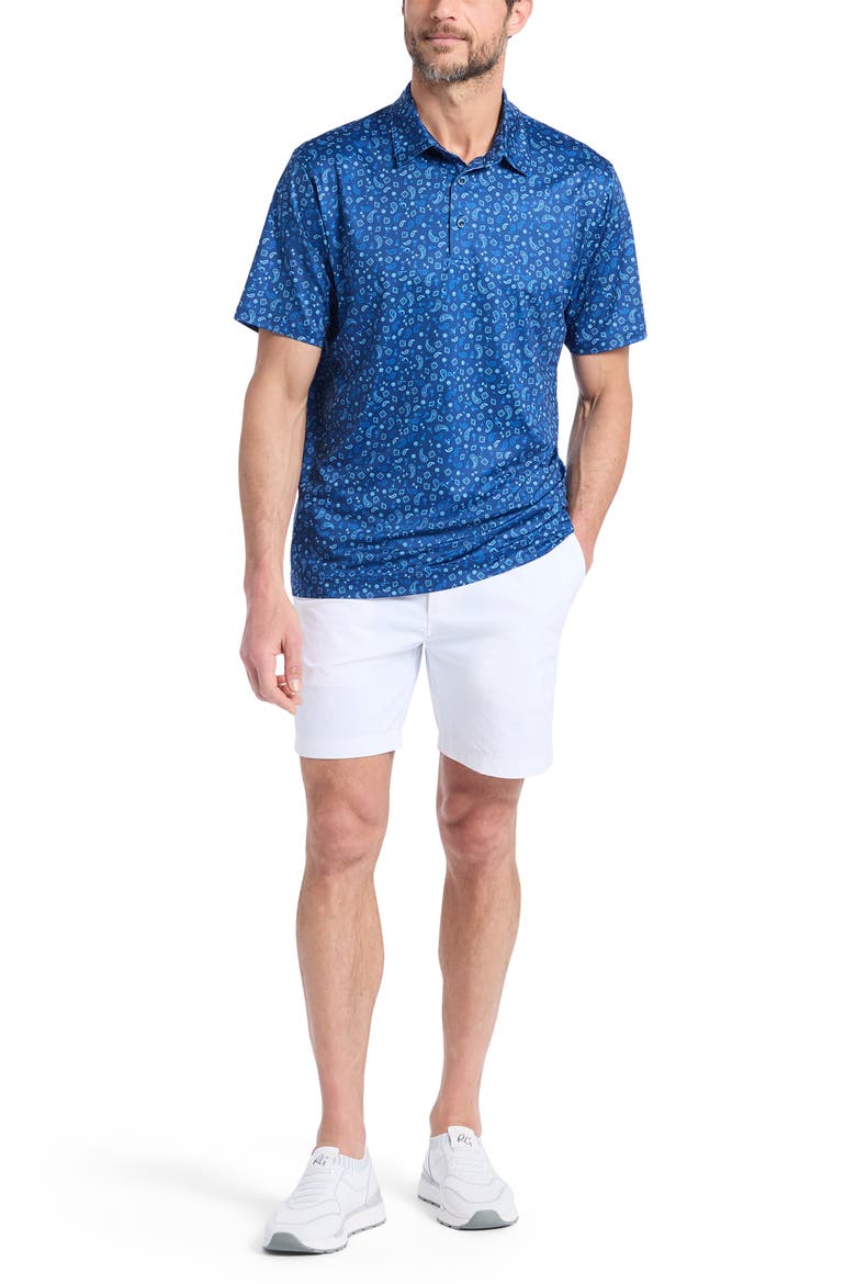 Bandana Drinks Knit Polo, Alternate, color, NAVY