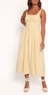 Petal & Pup Kinslee Corset Cotton Blend Midi Dress