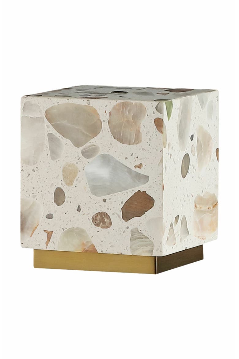 Lara Modern Glam Terrazzo Rechargeable/Cordless Dimmable Integrated LED Mini Table Lamp with Touch Sensor, Main, color, Multi-Color