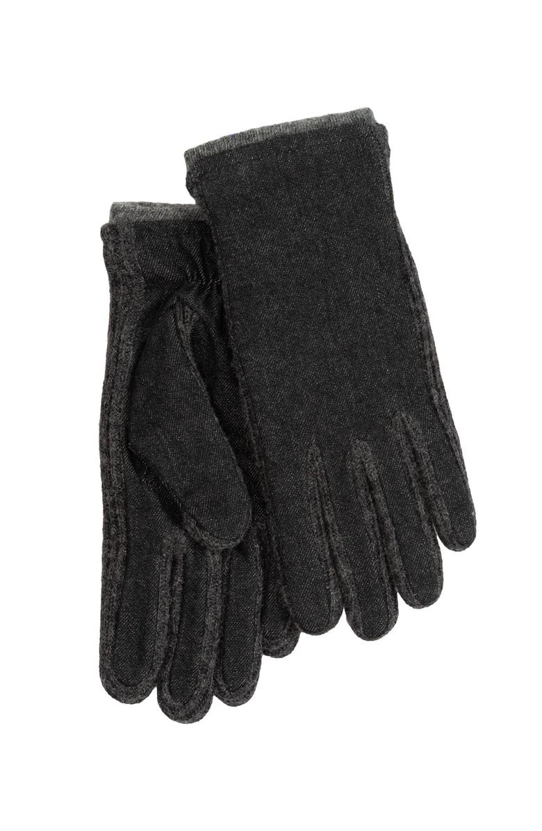 Echo Denim Combo Glove, Main, color, Black