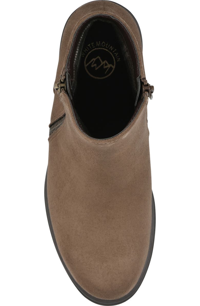White Mountain Footwear Tahj Lug Sole Bootie, Alternate, color, Dark Taupe/ Faux/ Suede