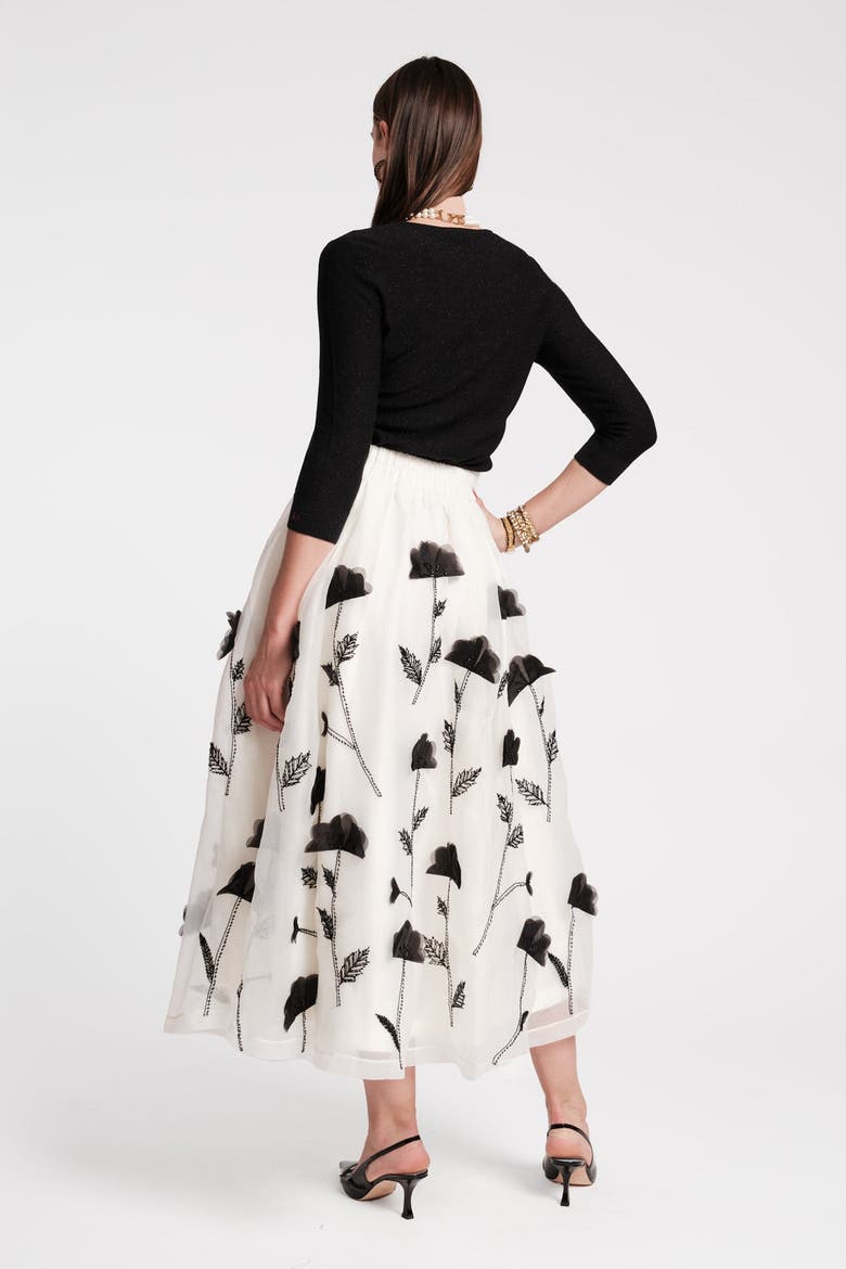 Shea Maxi Skirt, Alternate, color, White/Black