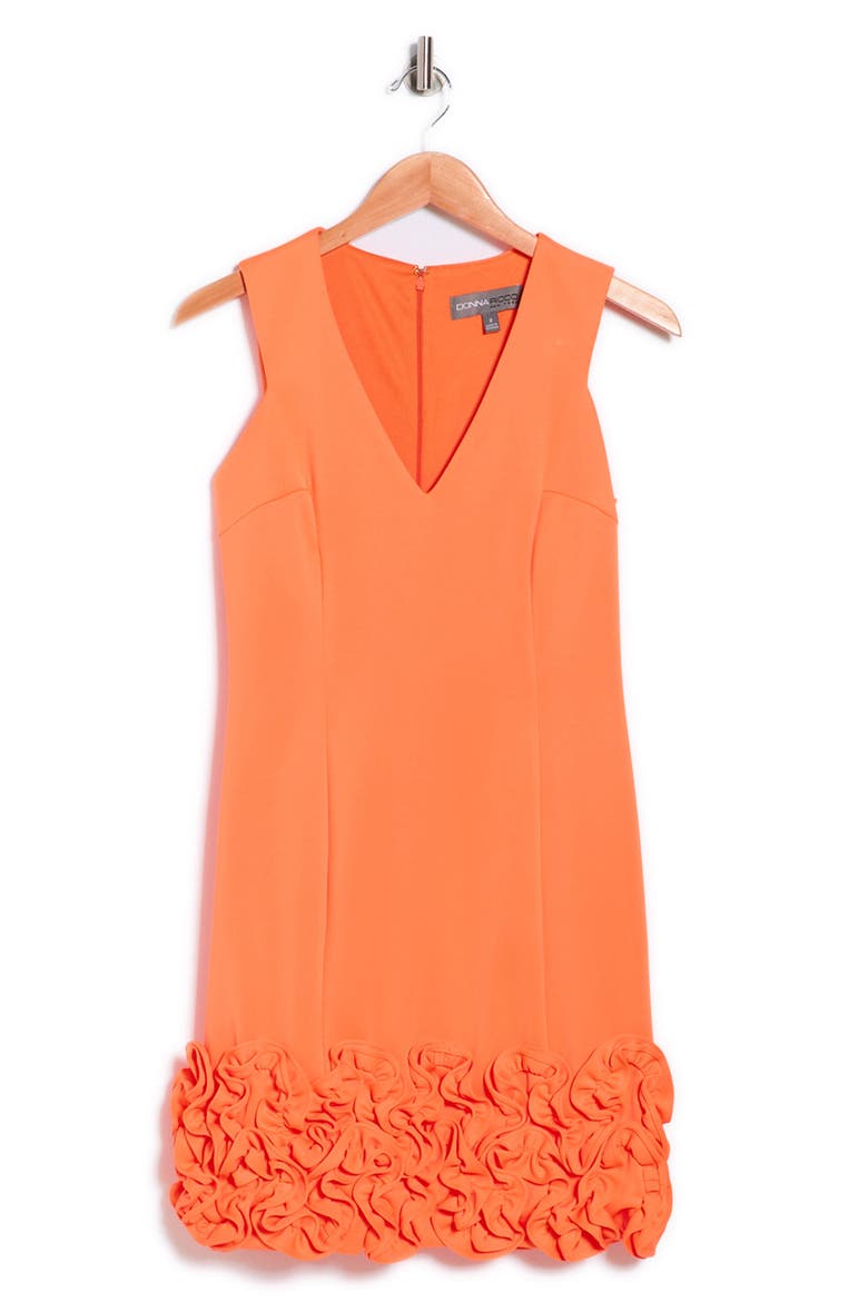 Donna Ricco Cupcake Hem Scuba Sheath Dress, Alternate, color, TANGERINE