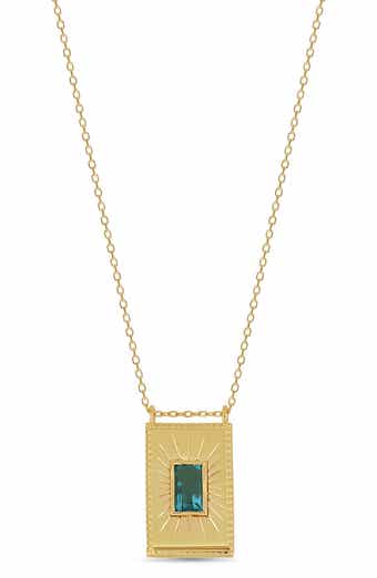 14K Yellow Gold Paraiba Topaz Pendant Necklace