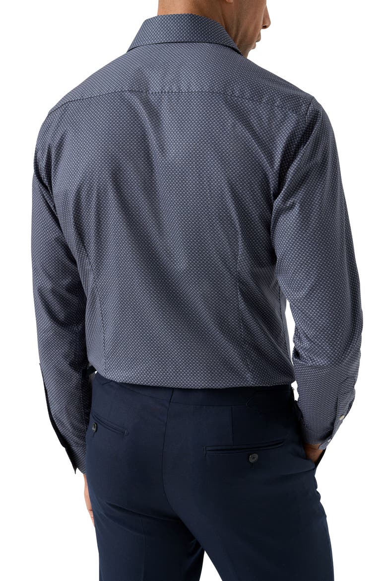 Contemporary Fit Geometric Twill Button-Up Shirt, Alternate, color, NAVY
