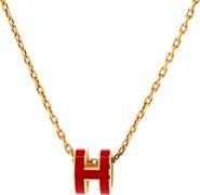Pre-Owned Hermes Pop H Pendant Chain Necklace Metal and Enamel Mini