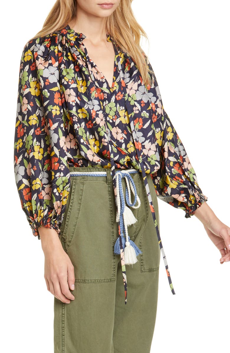 THE GREAT. The Lyric Silk Top, Main, color,