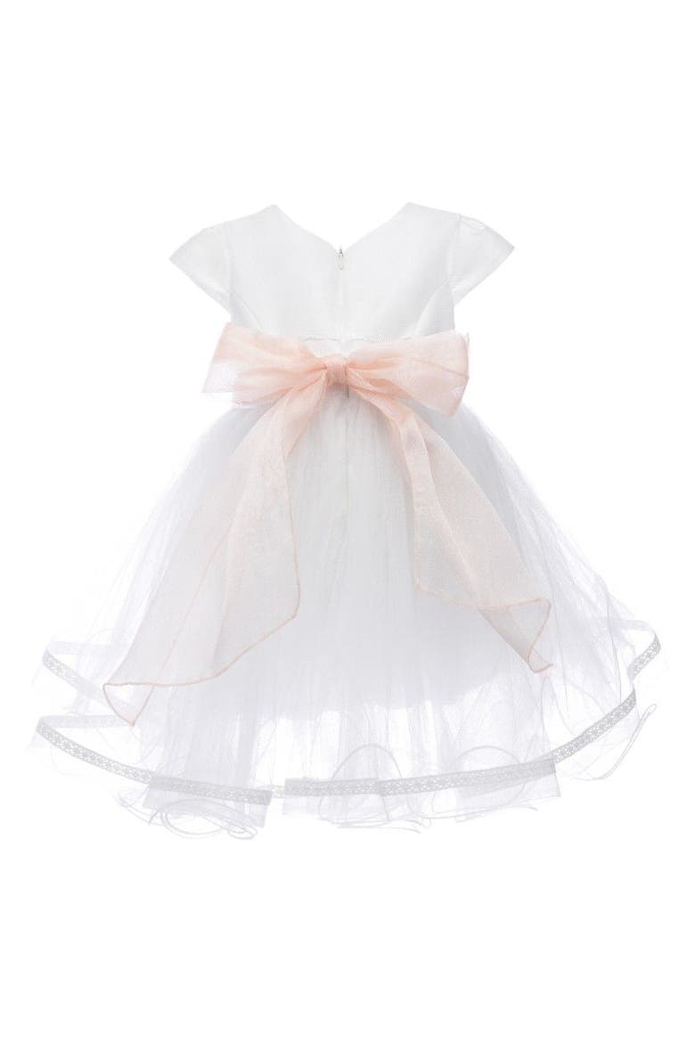 Satin Ribbon Dress, Alternate, color, White