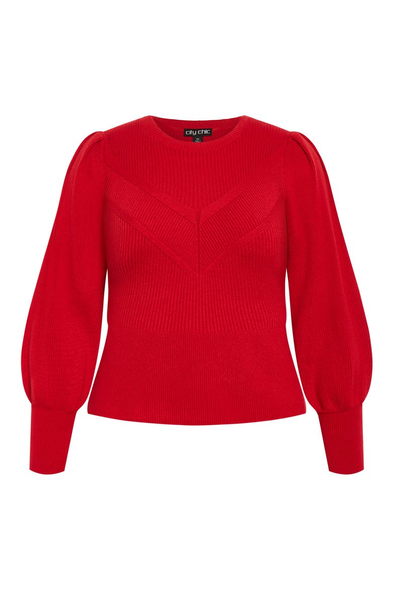Jojo Rib Sweater, Alternate, color, RED