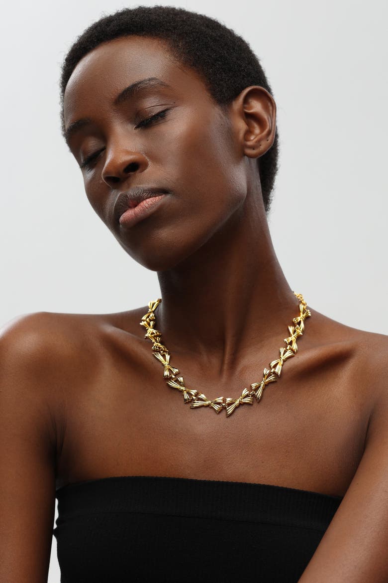 Butterfly Statement Necklace, Alternate, color, Gold