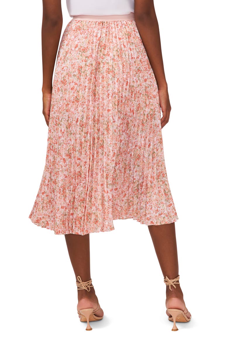 Double Slit Pleated Midi Skirt, Alternate, color, PINK DOGWOOD