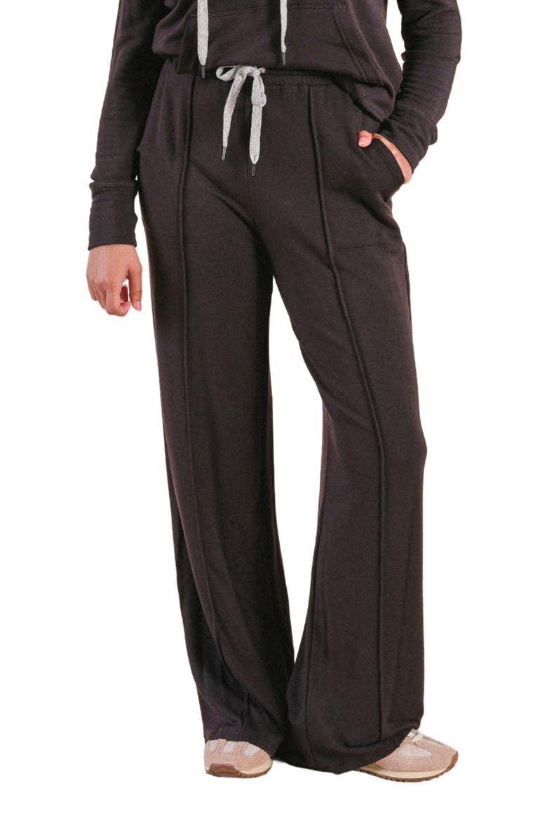Betty Modal Wide Leg Pant, Main, color, Dark Chocolate