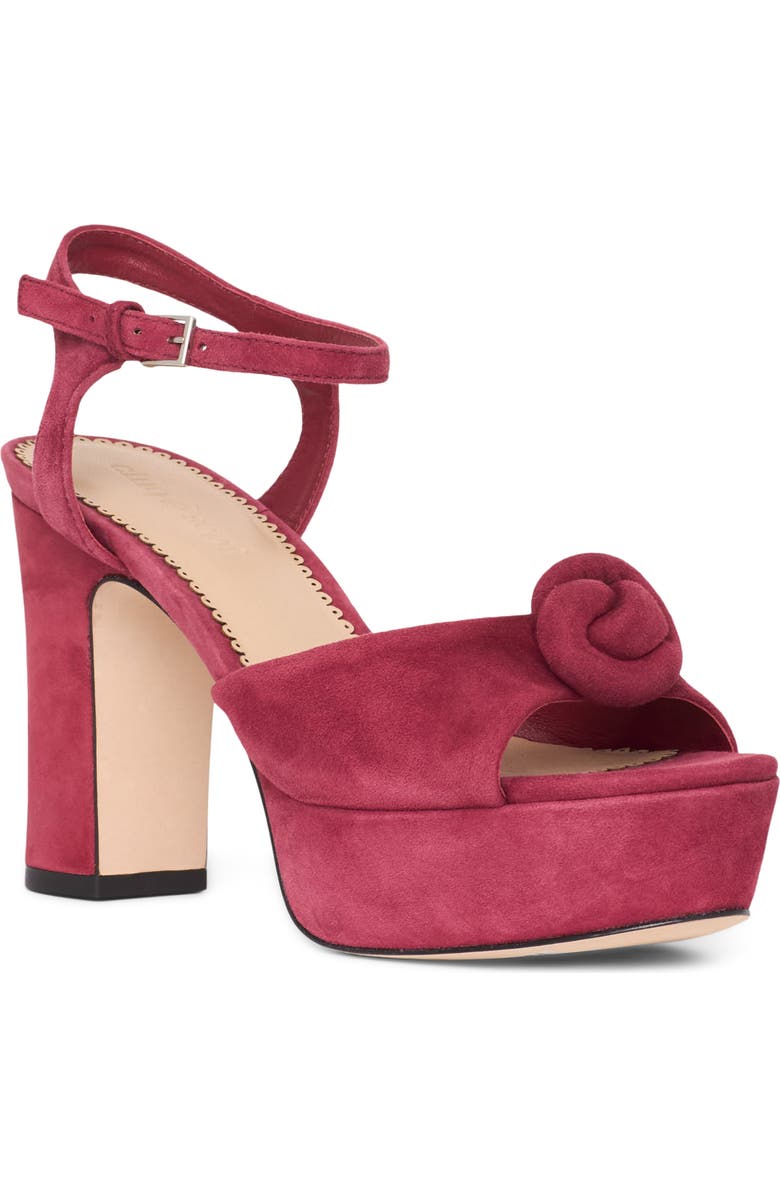 Cinq à Sept Arianna Suede Platform Sandal, Main, color, Berrywine