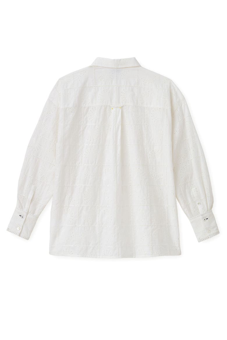 Margaux Eyelet Button Down Shirt, Alternate, color, Soft White