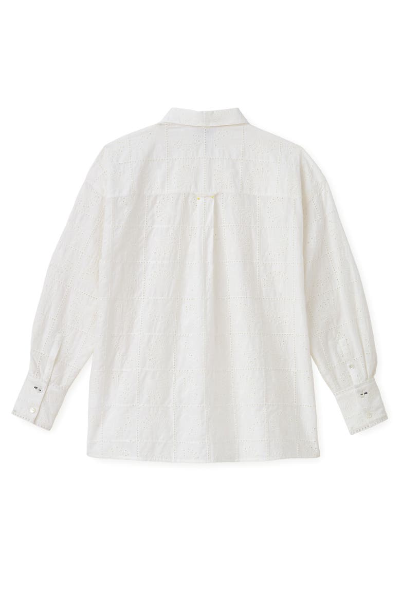 Cartolina Margaux Eyelet Button Down Shirt, Alternate, color, Soft White