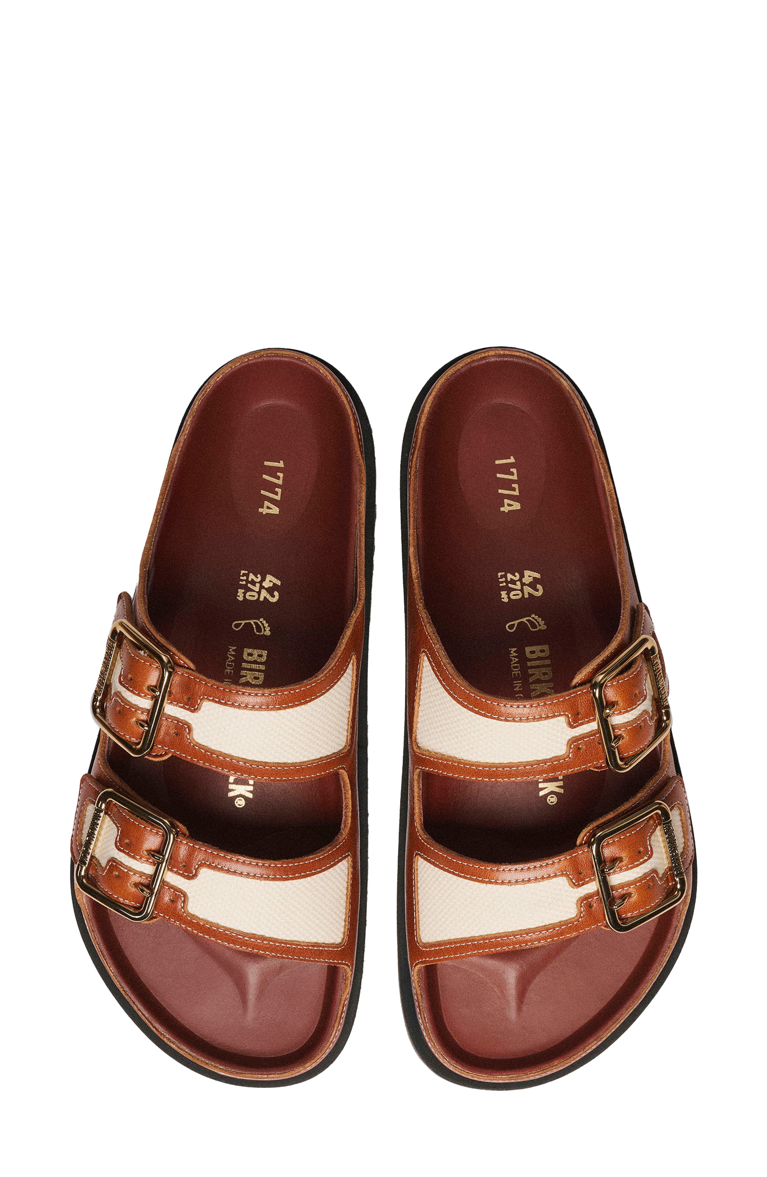 Arizona Bold Canvas Sandal, Alternate, color, BROWN