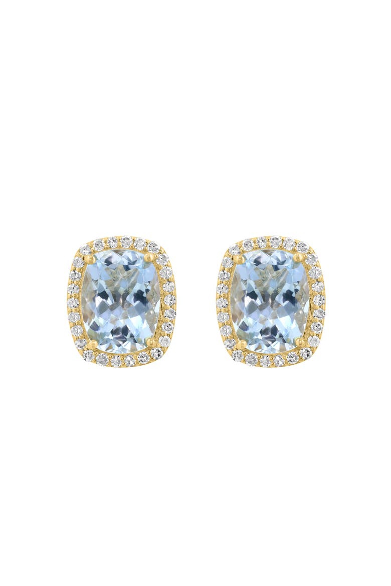 14K Yellow Gold Seaside Elegance Aquamarine Earrings, Main, color, Blue